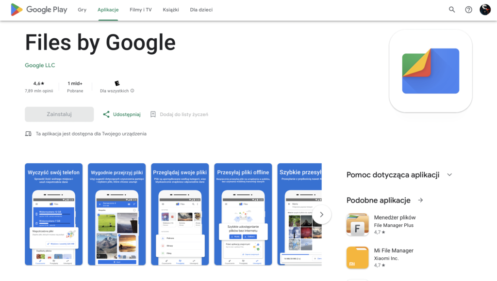 Aplikacja Google Files oferuje skanowanie dokumentów